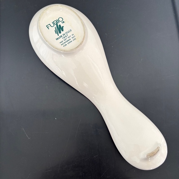 Furio Spoon Rest Made in Italy Christmas Tree Sponge Paint Vintage 1997 Bulbs - Picture 3 of 4